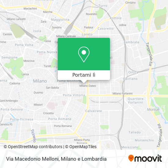 Mappa Via Macedonio Melloni