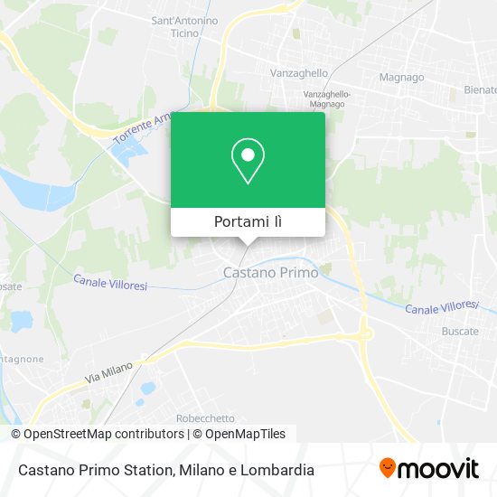 Mappa Castano Primo Station