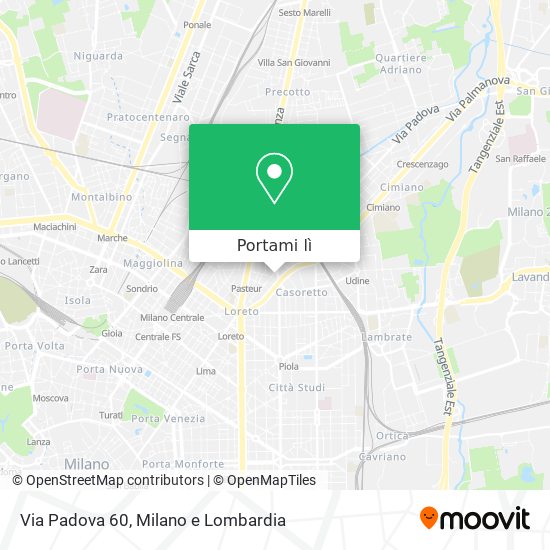 Mappa Via Padova 60