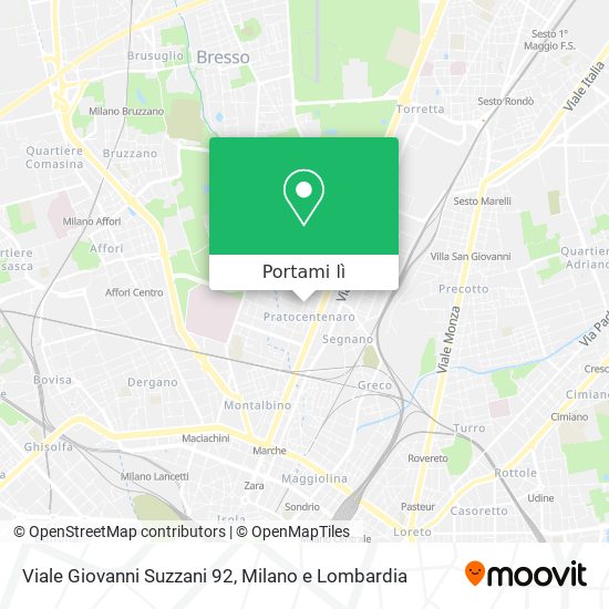 Mappa Viale Giovanni Suzzani 92