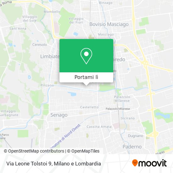 Mappa Via Leone Tolstoi 9