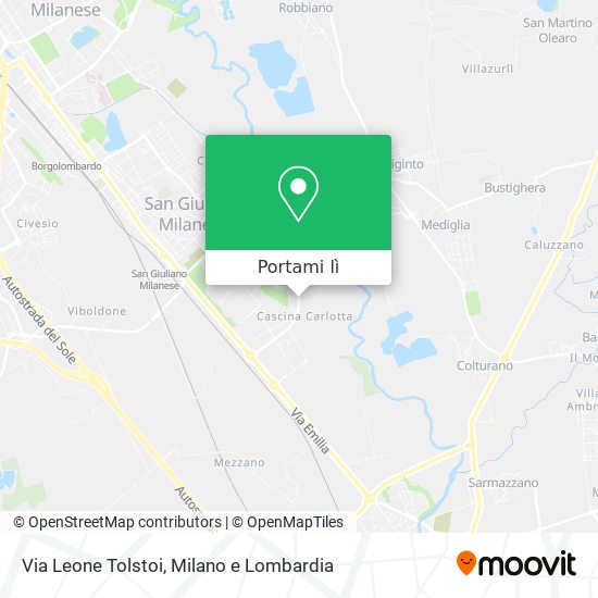 Mappa Via Leone Tolstoi