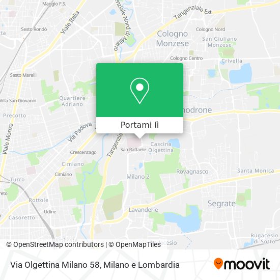 Mappa Via Olgettina Milano 58