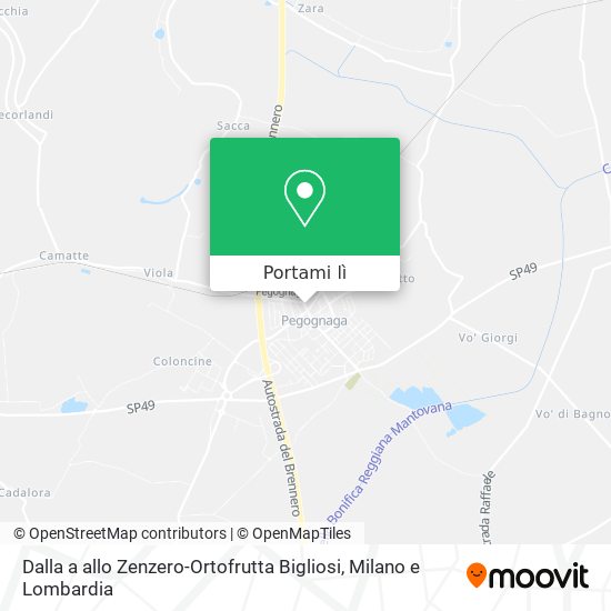 Mappa Dalla a allo Zenzero-Ortofrutta Bigliosi