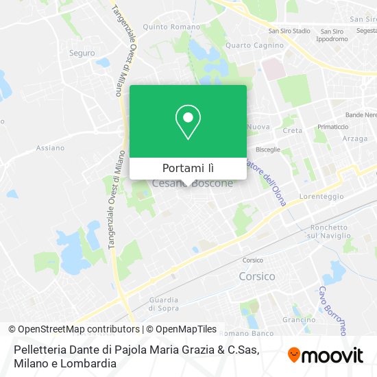Mappa Pelletteria Dante di Pajola Maria Grazia & C.Sas