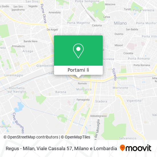 Mappa Regus - Milan, Viale Cassala 57