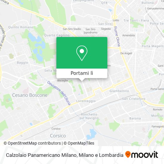 Mappa Calzolaio Panamericano Milano