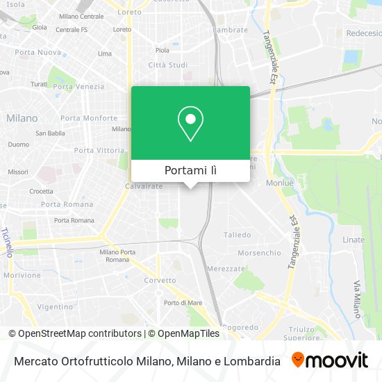 Mappa Mercato Ortofrutticolo Milano