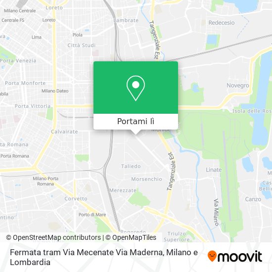 Mappa Fermata tram Via Mecenate Via Maderna
