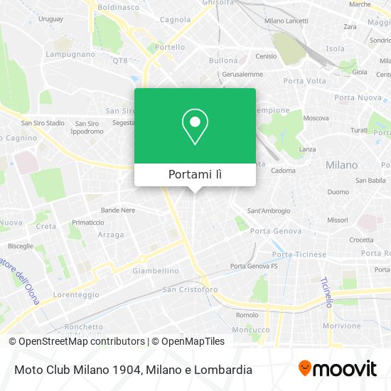 Mappa Moto Club Milano 1904