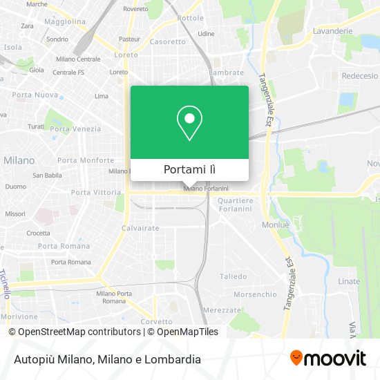 Mappa Autopiù Milano