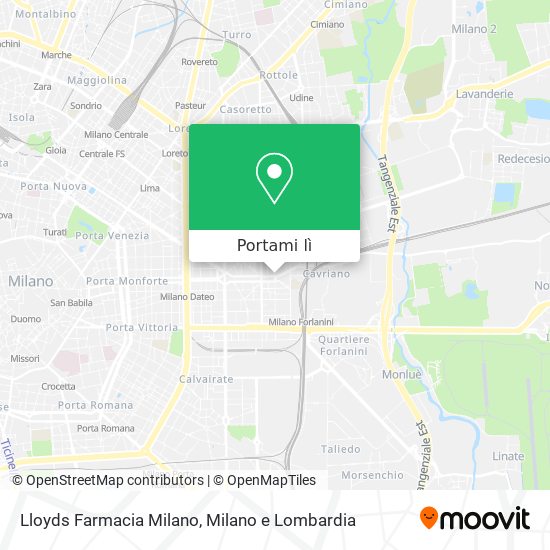 Mappa Lloyds Farmacia Milano
