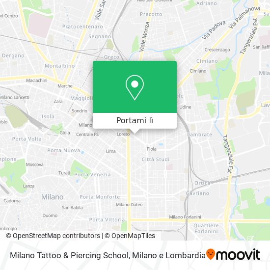 Mappa Milano Tattoo & Piercing School