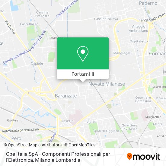Mappa Cpe Italia SpA - Componenti Professionali per l'Elettronica