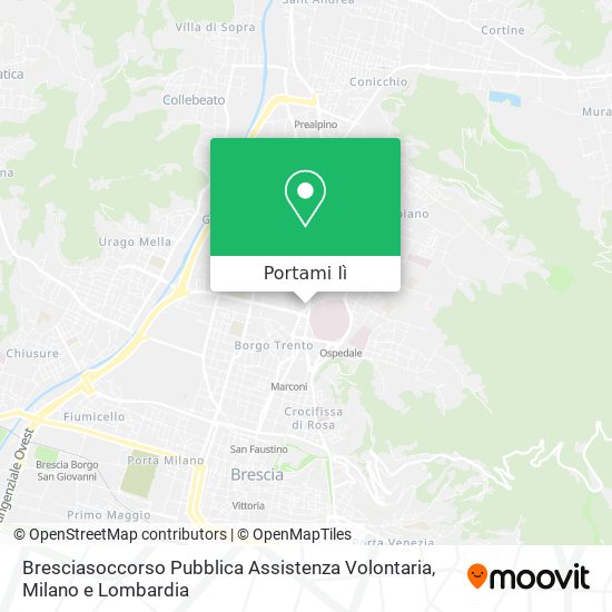 Mappa Bresciasoccorso Pubblica Assistenza Volontaria