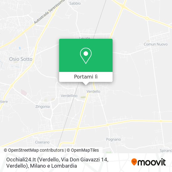 Mappa Occhiali24.It (Verdello, Via Don Giavazzi 14, Verdello)