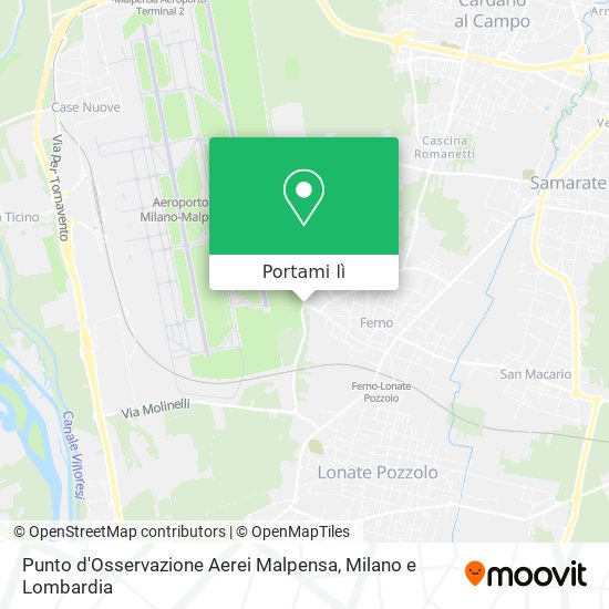 Mappa Punto d'Osservazione Aerei Malpensa