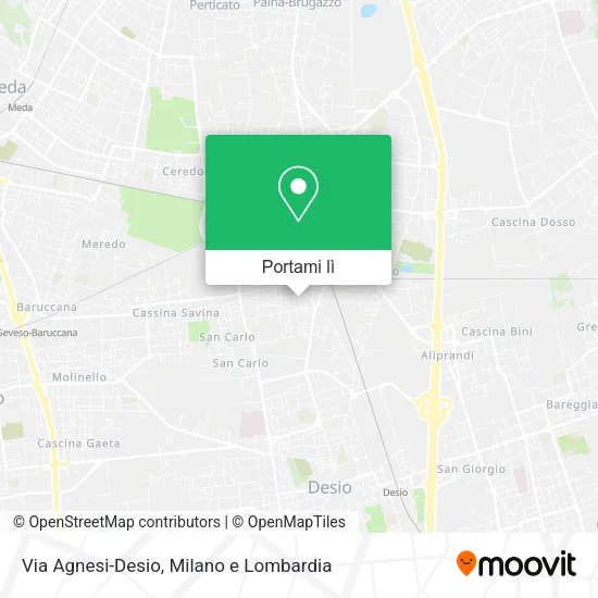 Mappa Via Agnesi-Desio