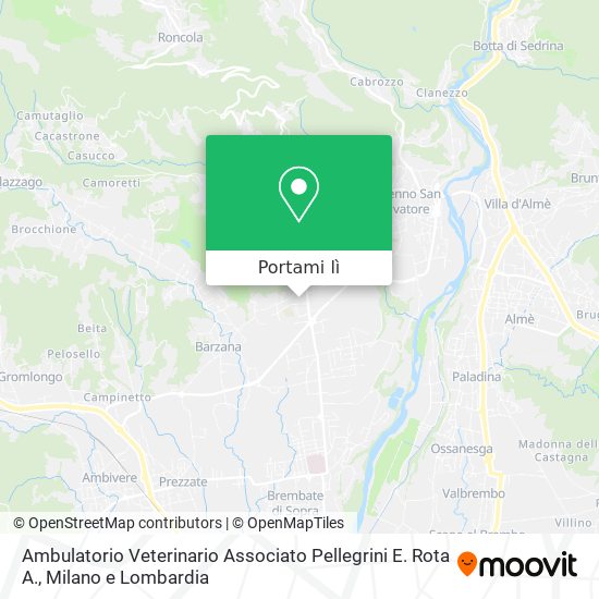 Mappa Ambulatorio Veterinario Associato Pellegrini E. Rota A.