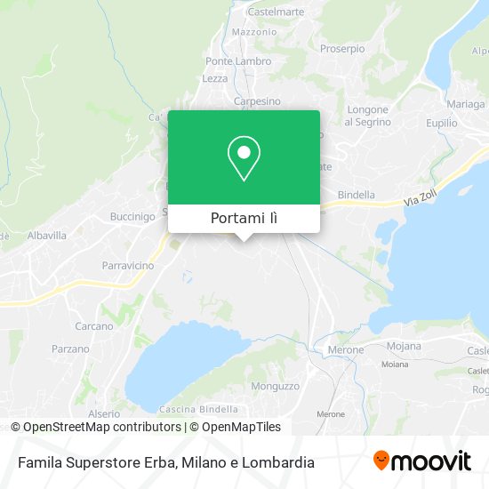 Mappa Famila Superstore Erba