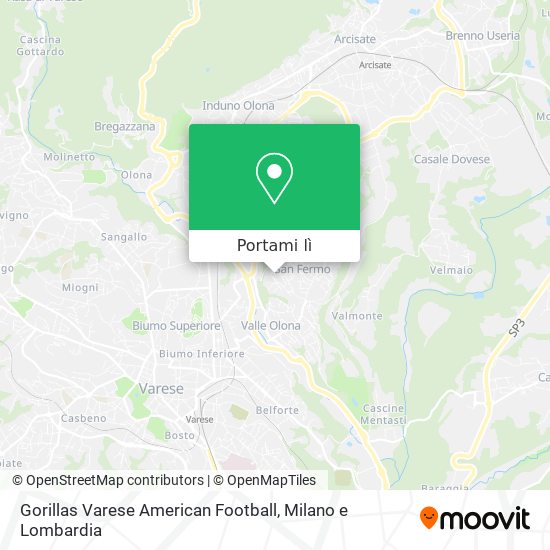 Mappa Gorillas Varese American Football