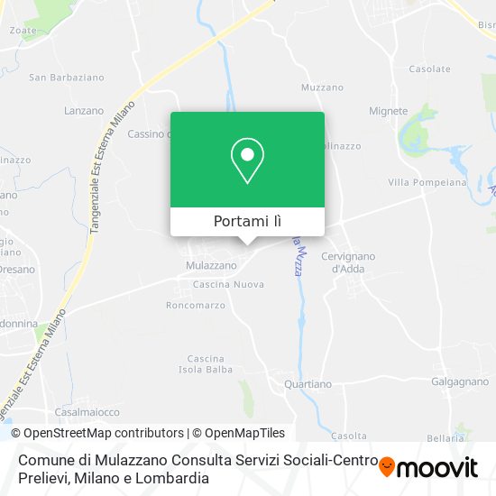Mappa Comune di Mulazzano Consulta Servizi Sociali-Centro Prelievi
