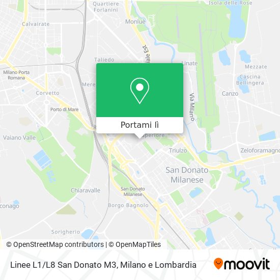 Mappa Linee L1/L8 San Donato M3