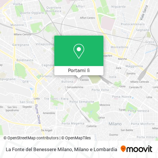 Mappa La Fonte del Benessere Milano