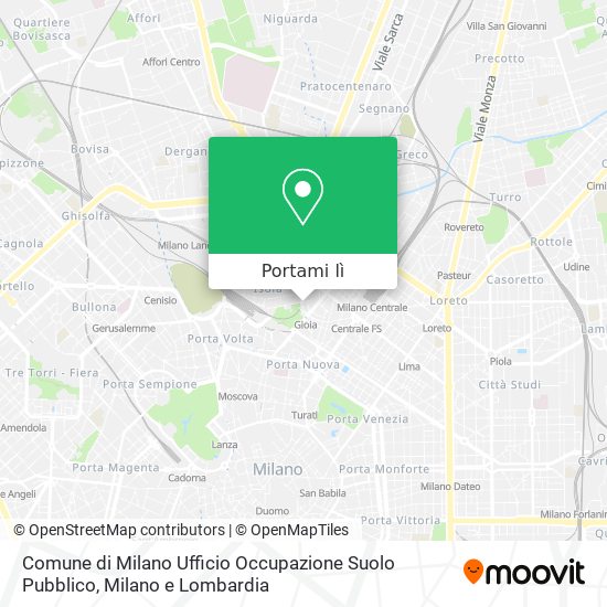 Mappa Comune di Milano Ufficio Occupazione Suolo Pubblico