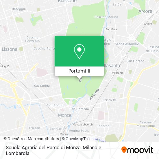 Mappa Scuola Agraria del Parco di Monza