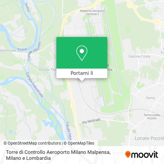 Mappa Torre di Controllo Aeroporto Milano Malpensa