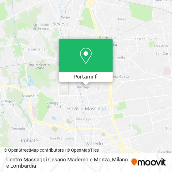 Mappa Centro Massaggi Cesano Maderno e Monza