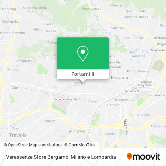 Mappa Veressenze Store Bergamo