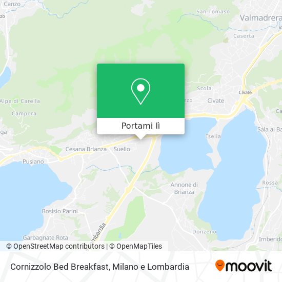 Mappa Cornizzolo Bed Breakfast
