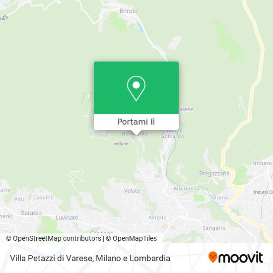 Mappa Villa Petazzi di Varese