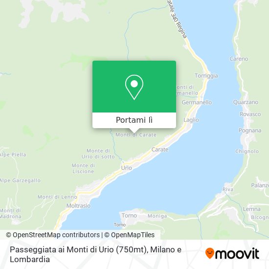 Mappa Passeggiata ai Monti di Urio (750mt)
