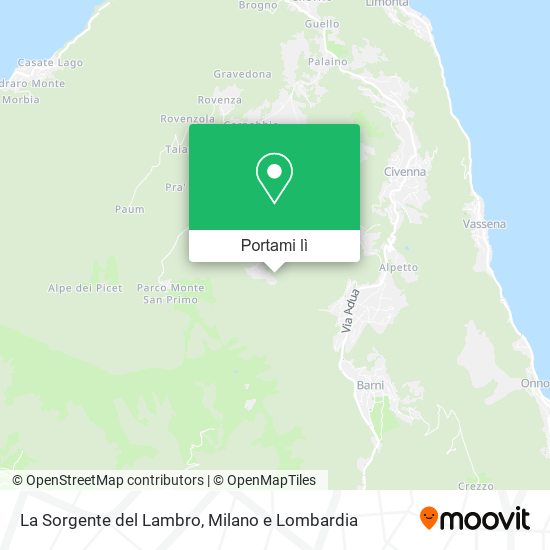 Mappa La Sorgente del Lambro