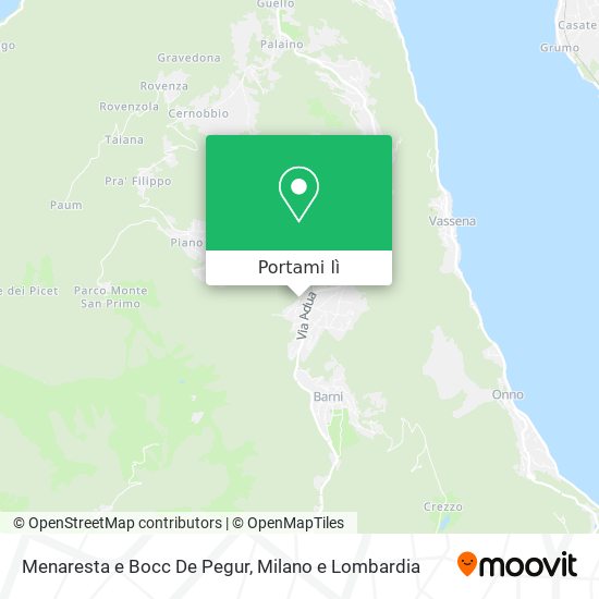 Mappa Menaresta e Bocc De Pegur