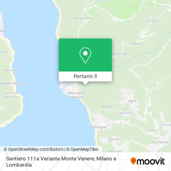 Mappa Sentiero 111a Variante Monte Venere