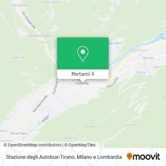 Mappa Stazione degli Autobus-Tirano