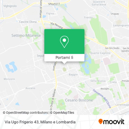 Mappa Via Ugo Frigerio 43