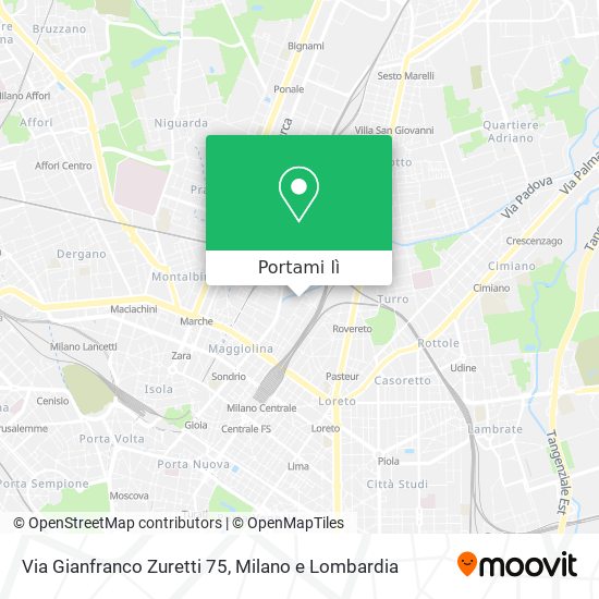 Mappa Via Gianfranco Zuretti 75