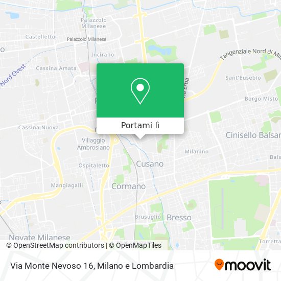 Mappa Via Monte Nevoso 16