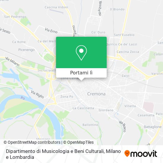 Mappa Dipartimento di Musicologia e Beni Culturali