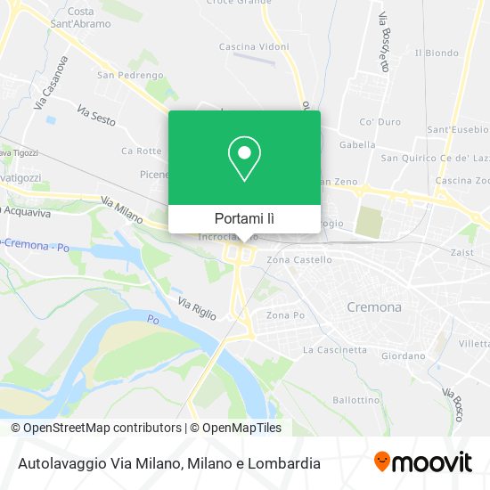 Mappa Autolavaggio Via Milano