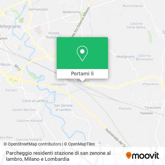 Mappa Parcheggio residenti stazione di san zenone al lambro