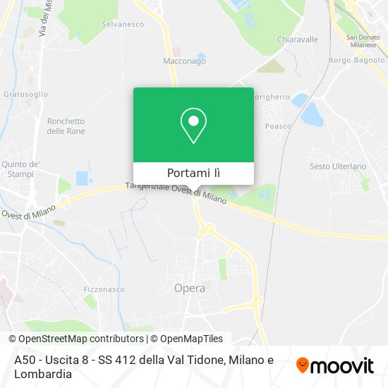 Mappa A50 - Uscita 8 - SS 412 della Val Tidone