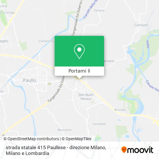 Mappa strada statale 415 Paullese - direzione Milano