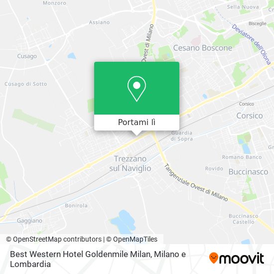 Mappa Best Western Hotel Goldenmile Milan