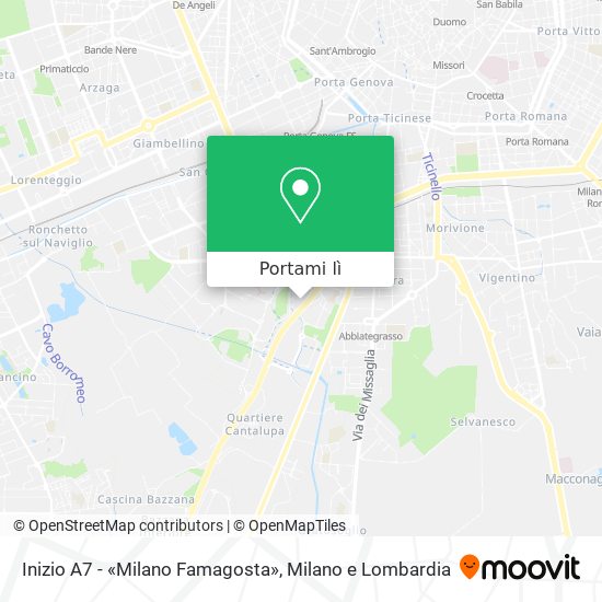 Mappa Inizio A7 - «Milano Famagosta»
